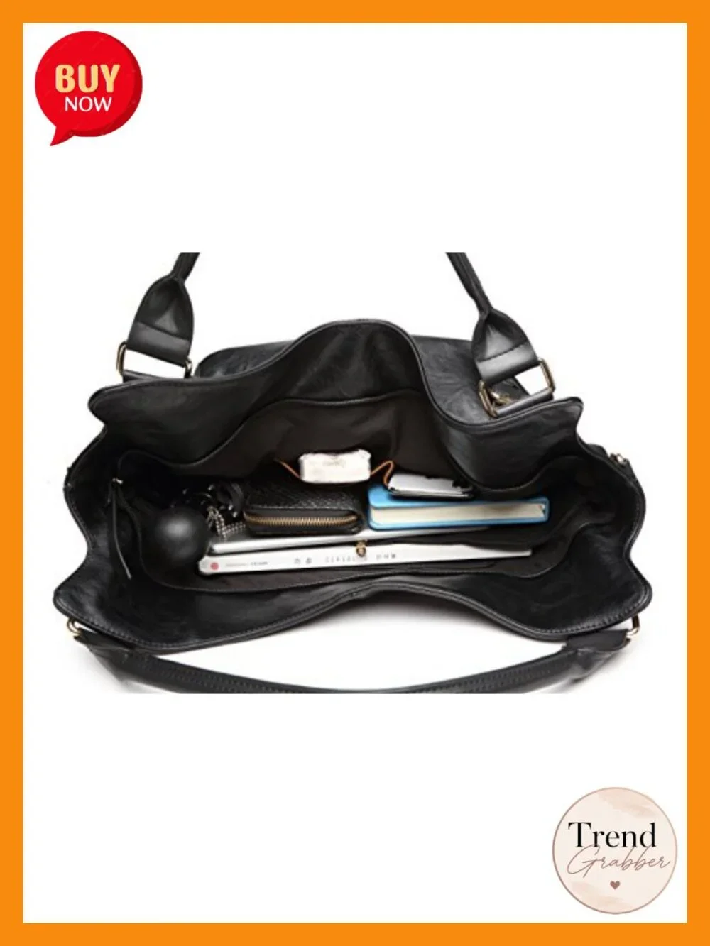PU Leather Hobo Shoulder Tote Bag with Adjustable Strap